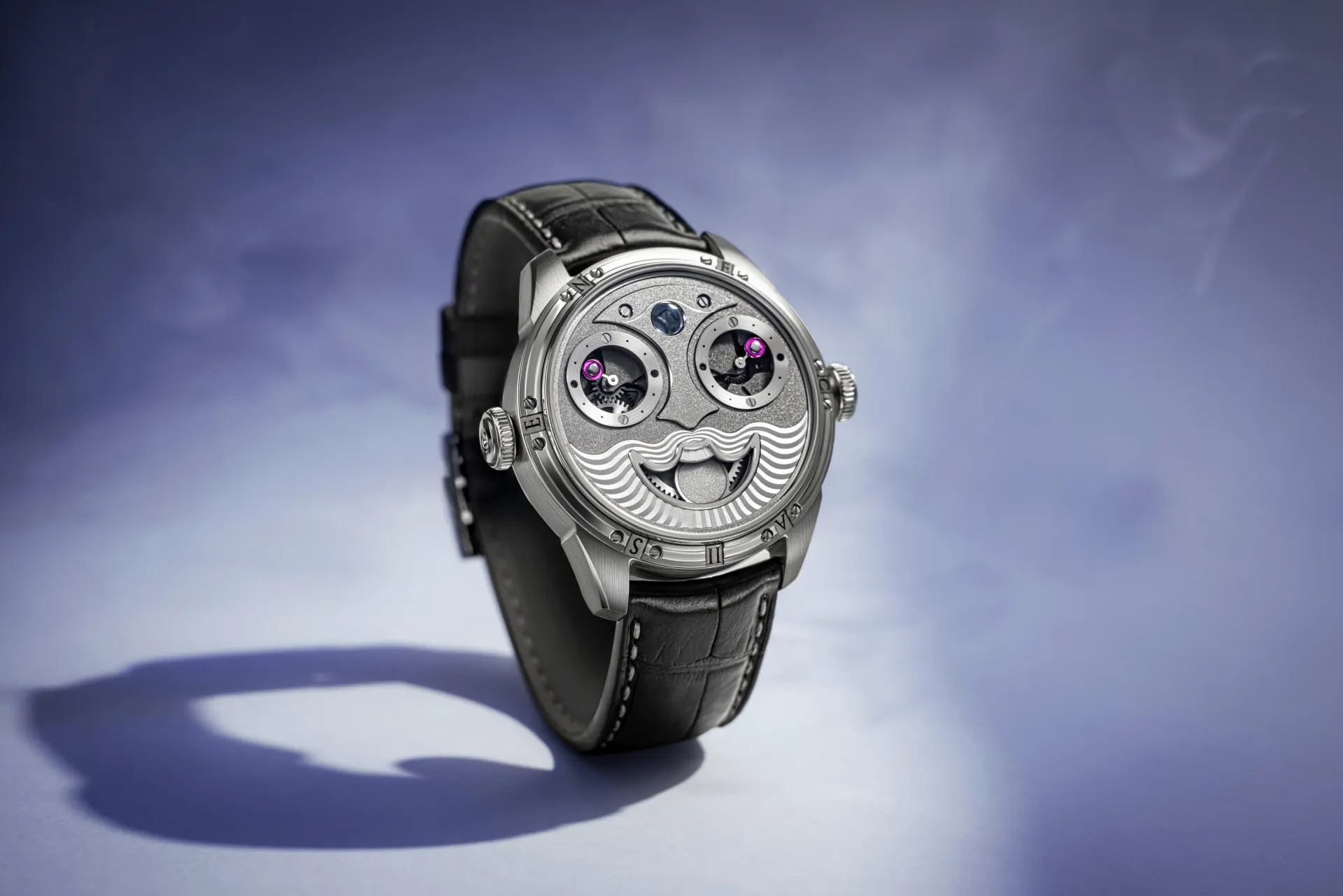 Seneca II on a lilac background