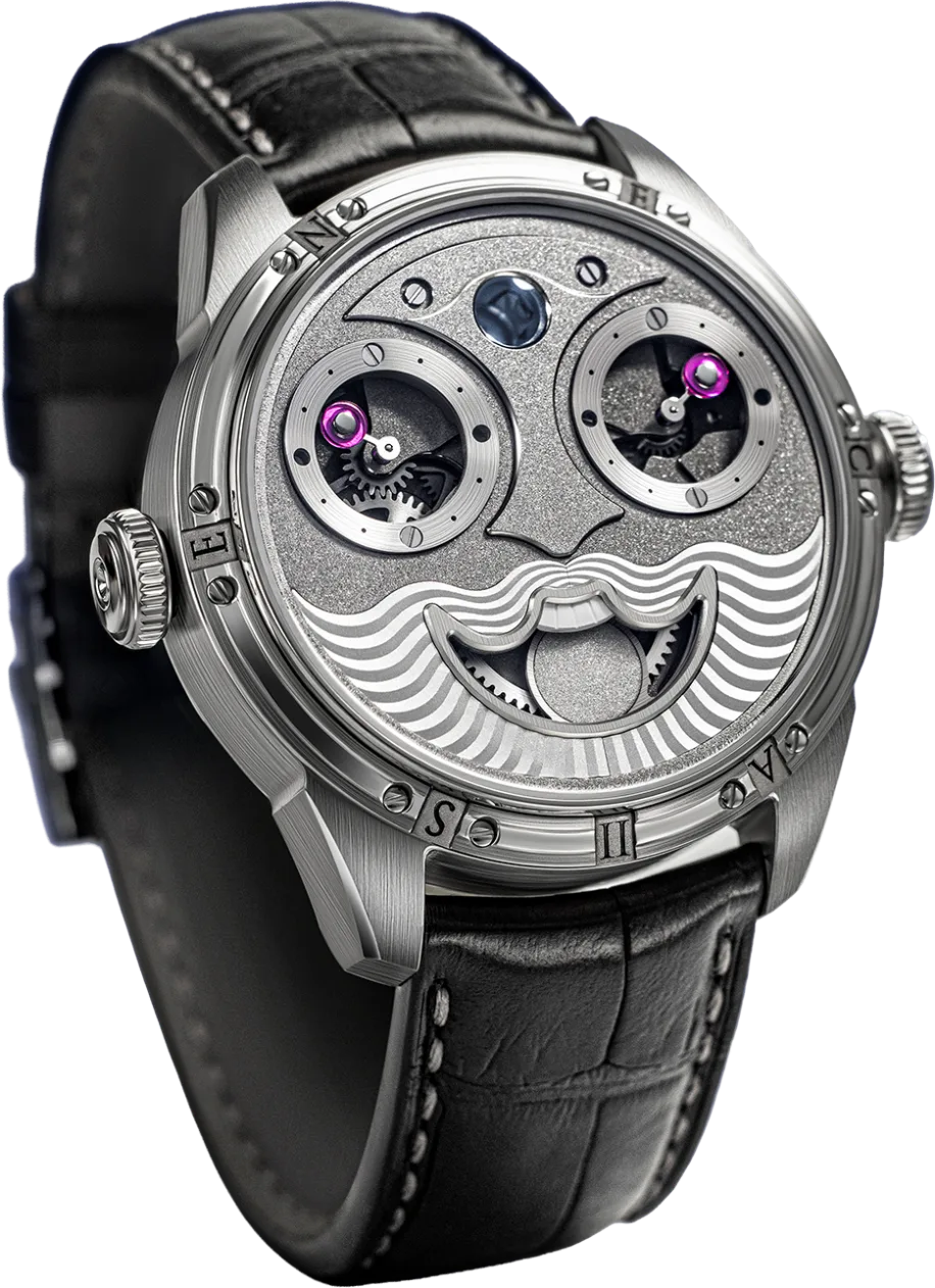 Seneca II on a black leather strap