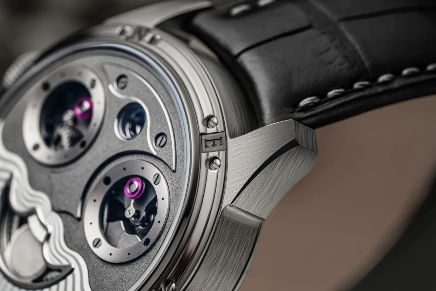 Seneca II titanium case with engraved bezel